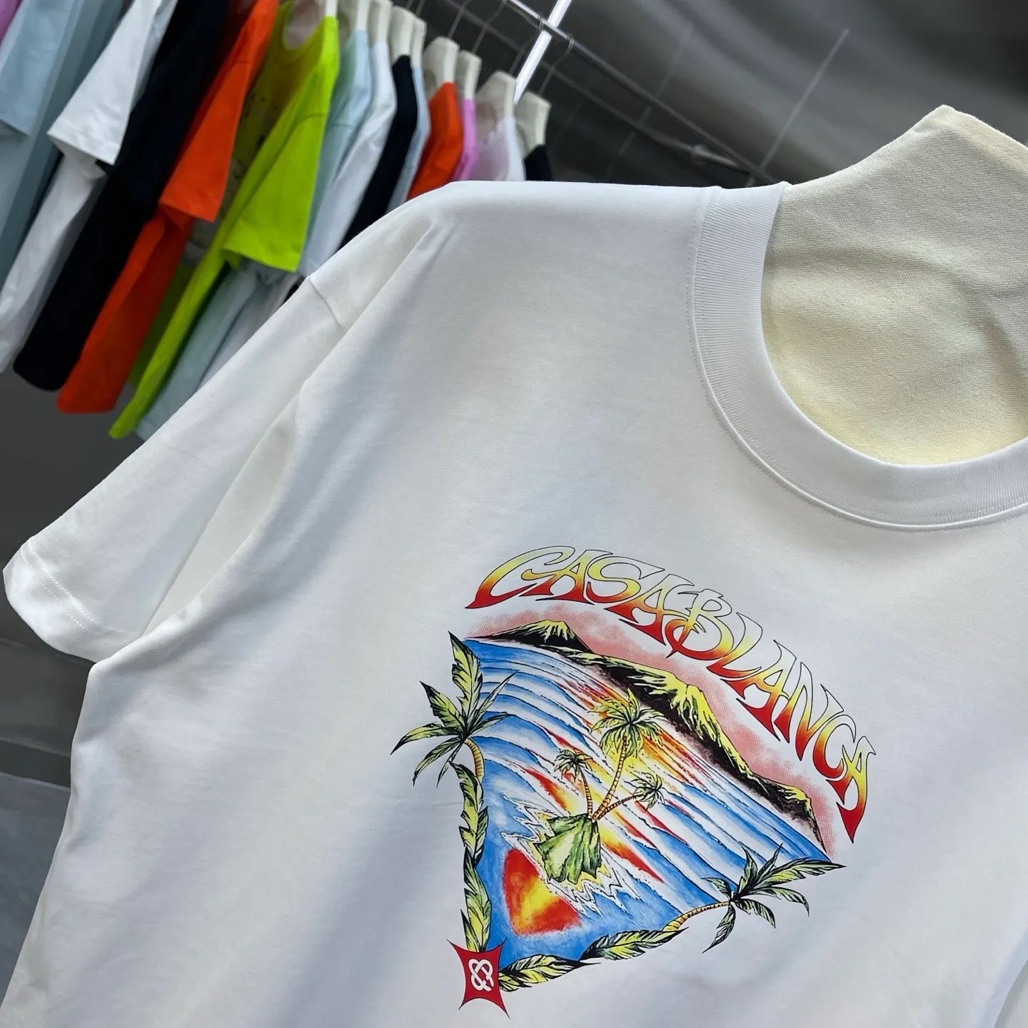 New Arrival Casablanca Classic Series T ～ ， ， 。 ， Classic ， In Stock ！ ：White Black Light Green Orange Pink（5 ） Size：S M L XL XXL